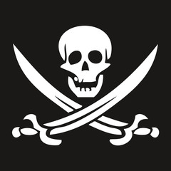Flag Pirate Vector skull