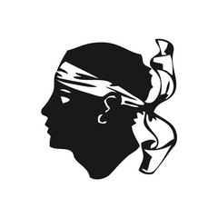 Corsica Flag vector black white