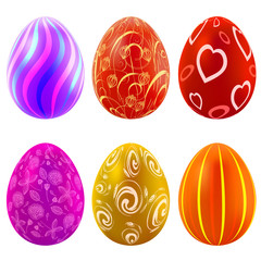 Set of colorful easter eggs