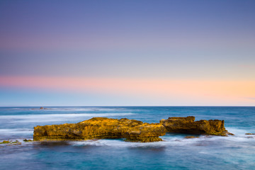 Fototapeta na wymiar Dusk over rockson the Great Ocean Road Australia