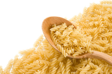 raw paste and spoon isolated on white