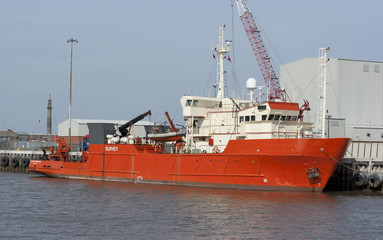 Red survey ship