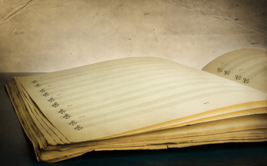 Vintage Textured Musical Composition Book