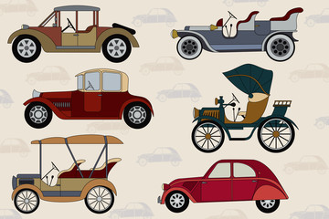 Background with vintage cars - 31191706