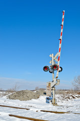 Railroad Crossing in Winter