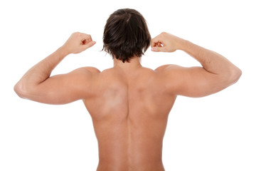 Obraz premium The back of young man.