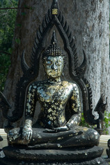 Fototapeta premium Black sitting buddha.