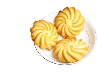 yellow biscuit in the dish