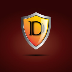 Logo shield initial letter D # Vector