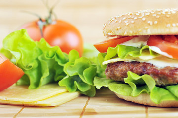 hamburger with cutlet
