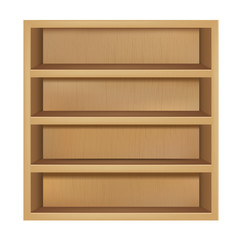 Empty Wooden Bookshelf