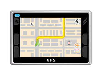 Way on the screen of GPS navigator