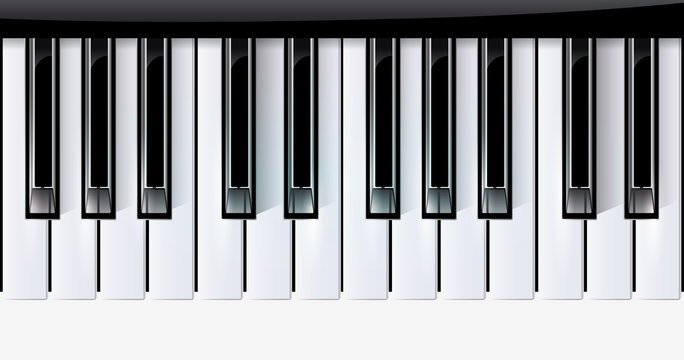 Vector keys piano music instrument. eps10 with transparency