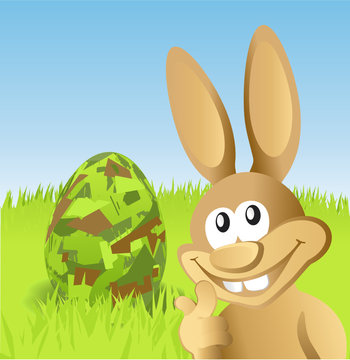 Osterhase mit Tarn-Ei