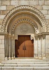 Doorway of Nossa Senhora da Conceicao church in Vidago, Chaves