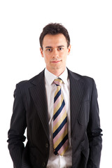 Young businessman portrait isolated on white