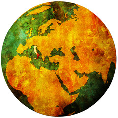 italy flag on globe map