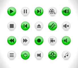 Buttons with media icons.