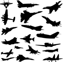military airplanes collection - vector