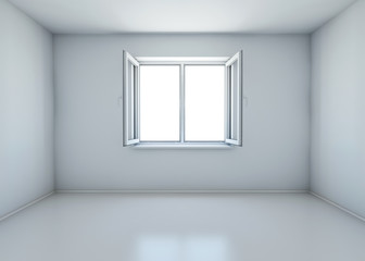 room with the window open without furniture