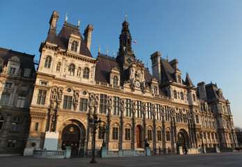 Fototapeta na wymiar Hotel de Ville in Paris - the Town Hall