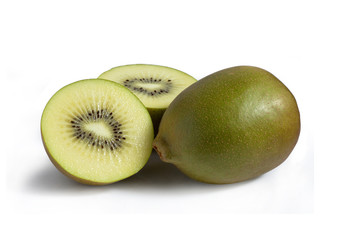 golden kiwi fruit on white