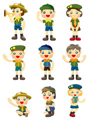 cartoon boy/girl scout icon