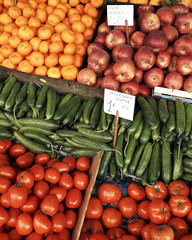 colorful fruits and vegetables at the central market