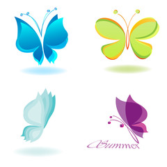 Fototapeta premium set vector butterfly