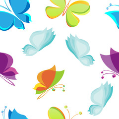 Fototapeta na wymiar Seamless butterfly background