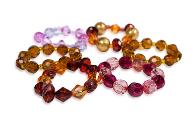 Jewellery bracelets on a white background