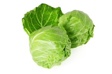 young cabbage, it is isolated on white