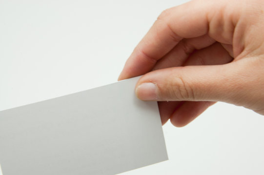 businesscard held by female hand
