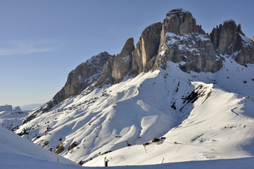 sasso lungo at sunset, dolomites