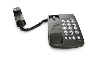 Black phone isolated on the white background