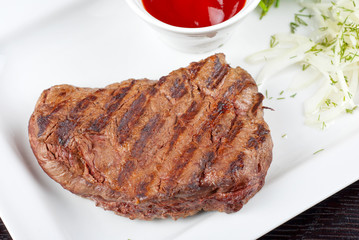 Juicy roasted beef steak