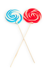 Colorful lollipop isolated on the white