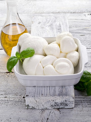 variety of italian buffalo mozzarella-mix  mozzarelle di bufala