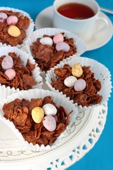 Easter chocolate crispy cakes