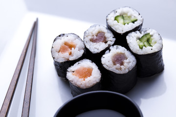 Rolls of sushi