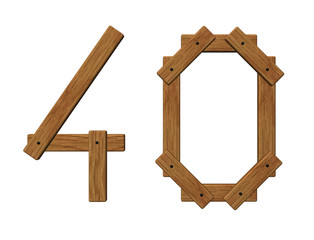 wooden number forty