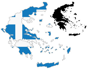 Greece map flag