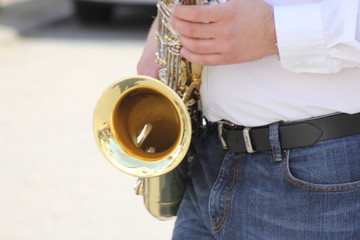 Musik beim Umzug, Sommertagszug, Fanfarenzug, Blasinstrumente