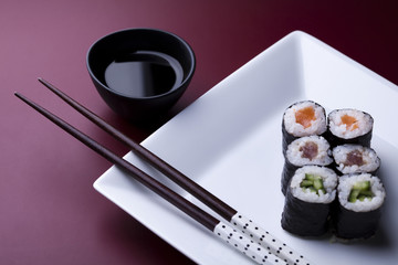 Asia and food on sushi