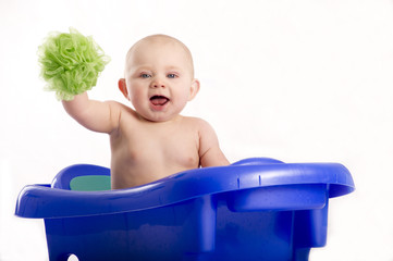 Baby boy in tub