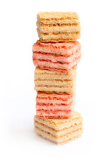 Wafer cubes over white background