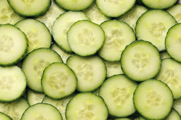 Segments of cucumbers