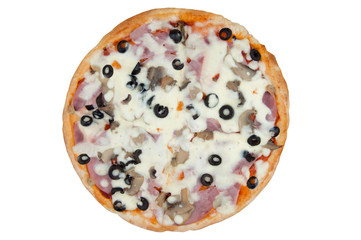 Pizza on white background