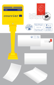 Kit Courrier (Bo&icirc;te aux lettres - Enveloppes - Timbre)