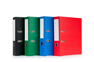 Office folders isolated on the white background
